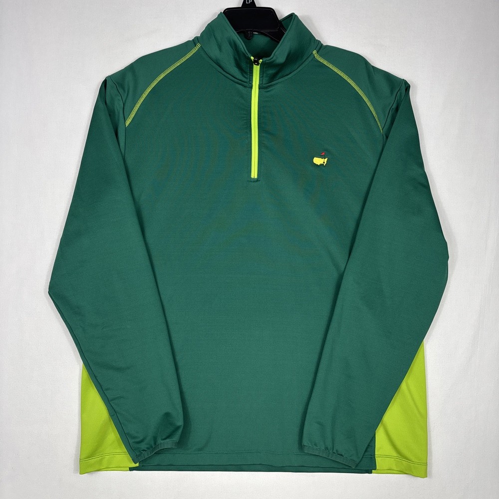 Master's Tech 1/4 Zip Jacket Men's XL Green Performance Stretch Golf Pullover