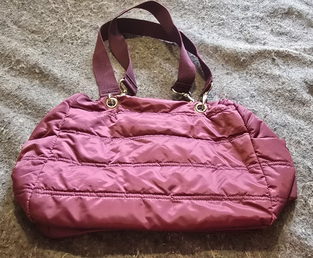 Vtg purple puff quilted purse EUC