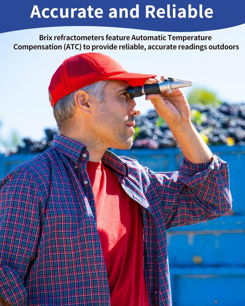 Brix Refractometer 0-90%, Meter with ATC, Accurate...