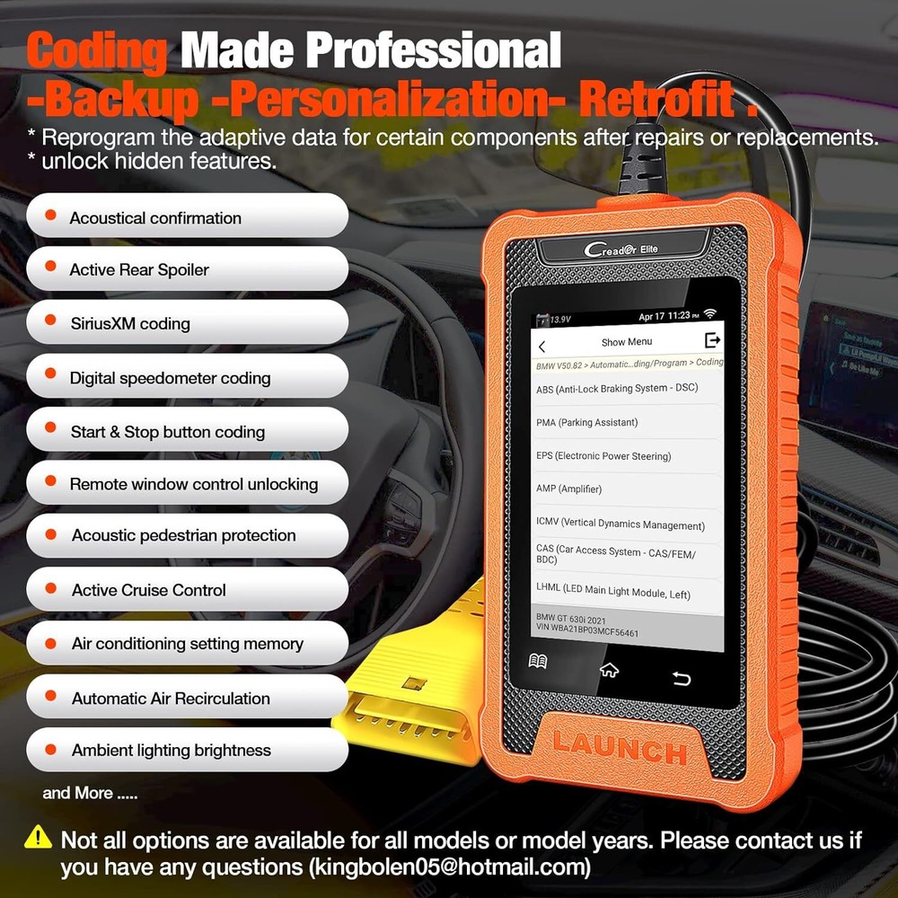 LAUNCH Creader Elite for BMW Car All System Diagnostic Scanner OBD2 Code Reader