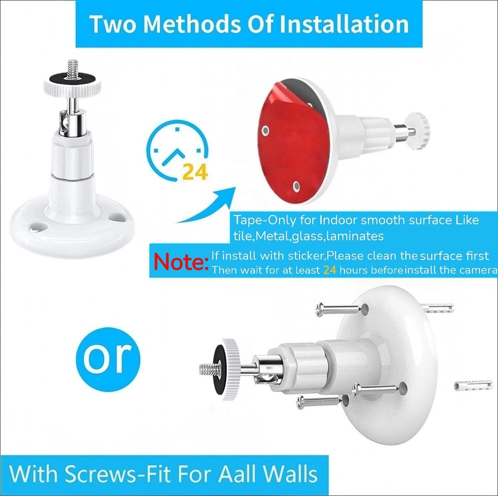 2 Pack Adjustable Ceiling Wall Mount Kit For Plugin Ring Hd Security Camera&stic