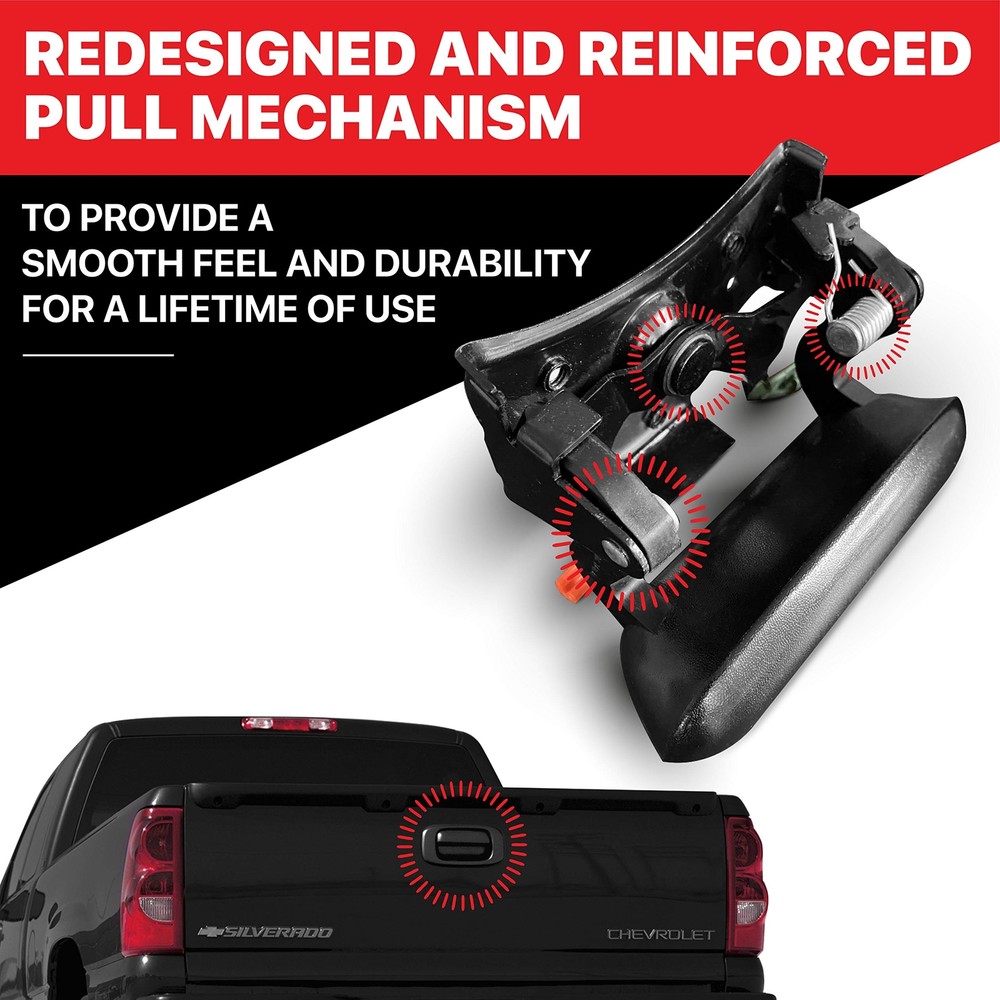 Tailgate Handle w/ Clips for 1999-2007 Silverado and Sierra,1500, 2500, 3500 HD