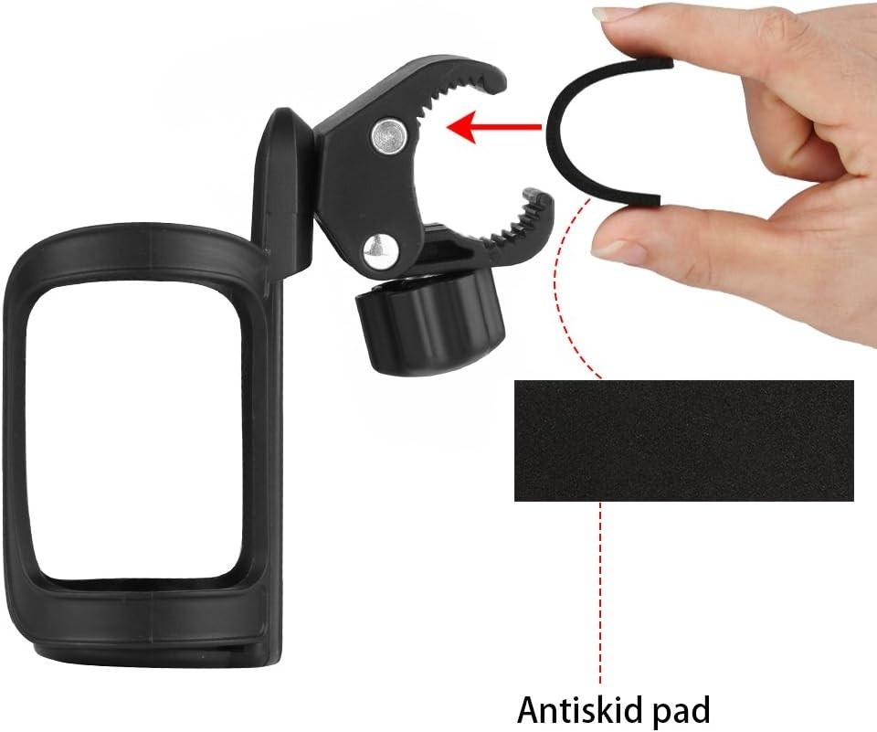 Secure 360° Rotating Cup Holder for Strollers, Bikes & More - Easy Install