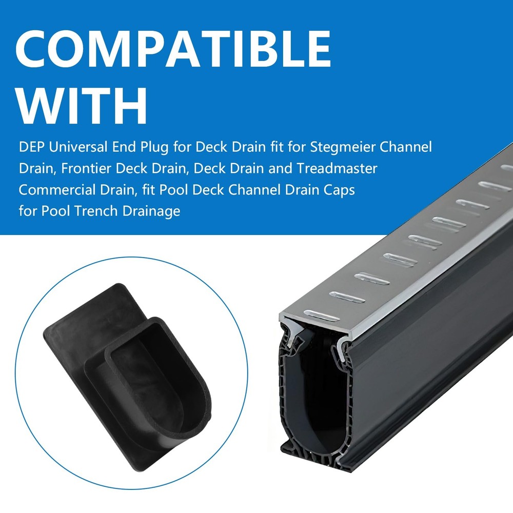 DEP Universal End Plug for Stegmeier Frontier Deck Drain Pool Channel Caps