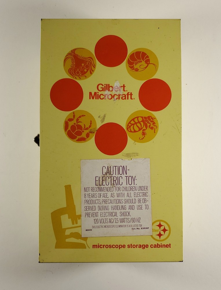 VTG Gilbert Microcraft Microscope Set Metal Storage Cabinet Instructions