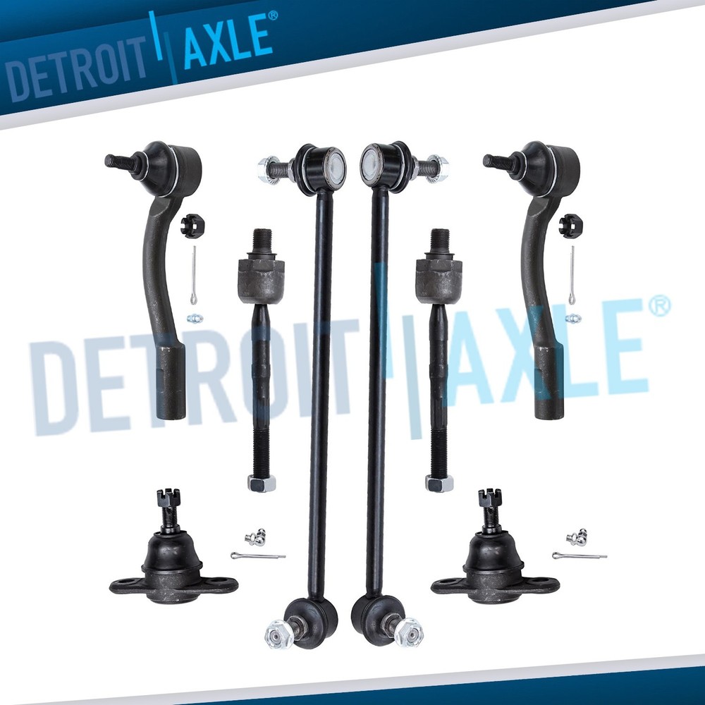 Front Lower Ball Joints Sway Bar Inner Outer Tierod for 2006-2011 Hyundai Accent
