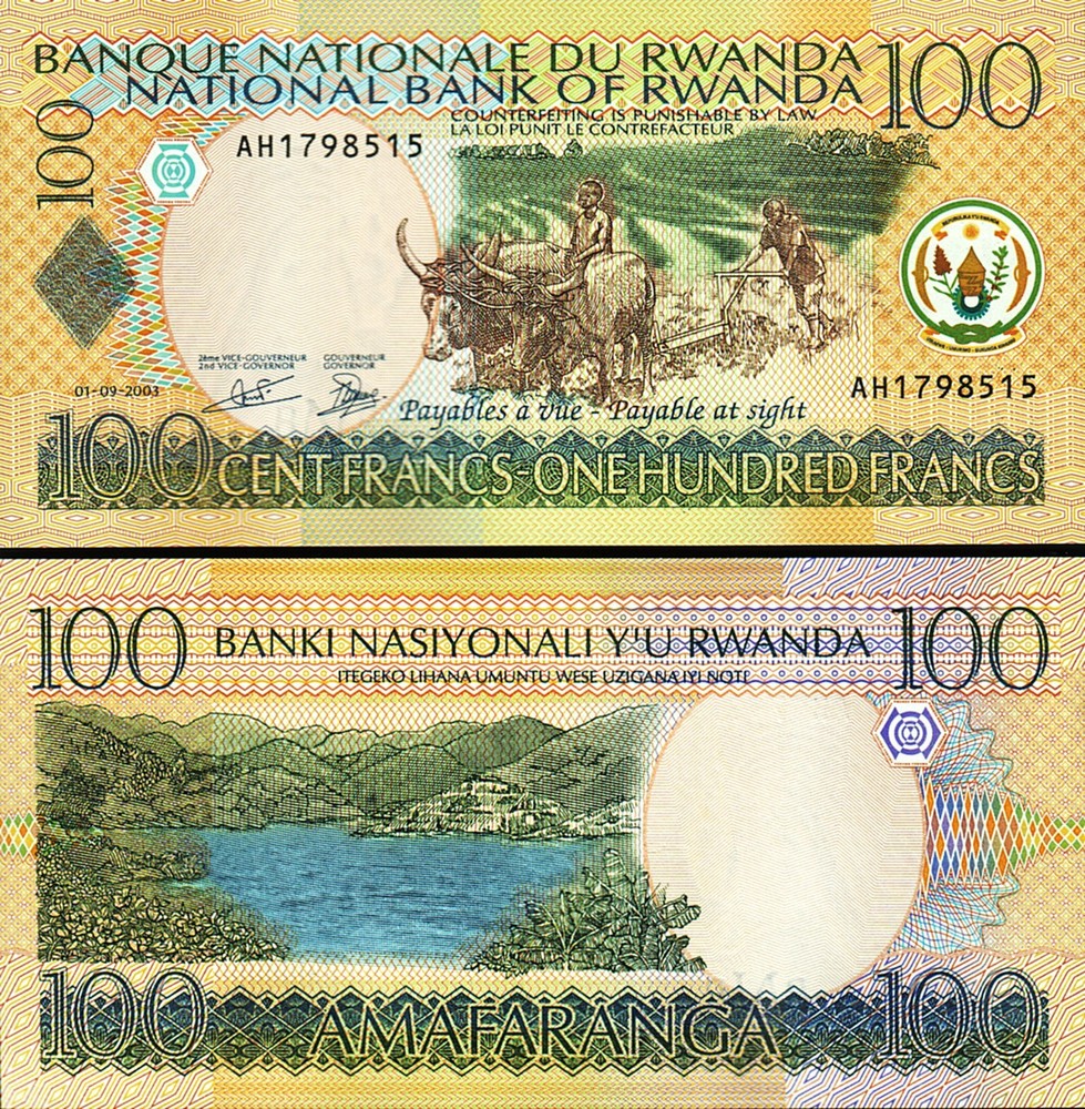 Rwanda 100 Francs 2003, UNC, P-29b