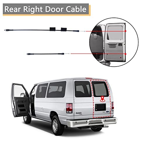 Rear Door Latch Cable Compatible for 1992-2014 F-ord E150 E250 E350 E450 E550 Va