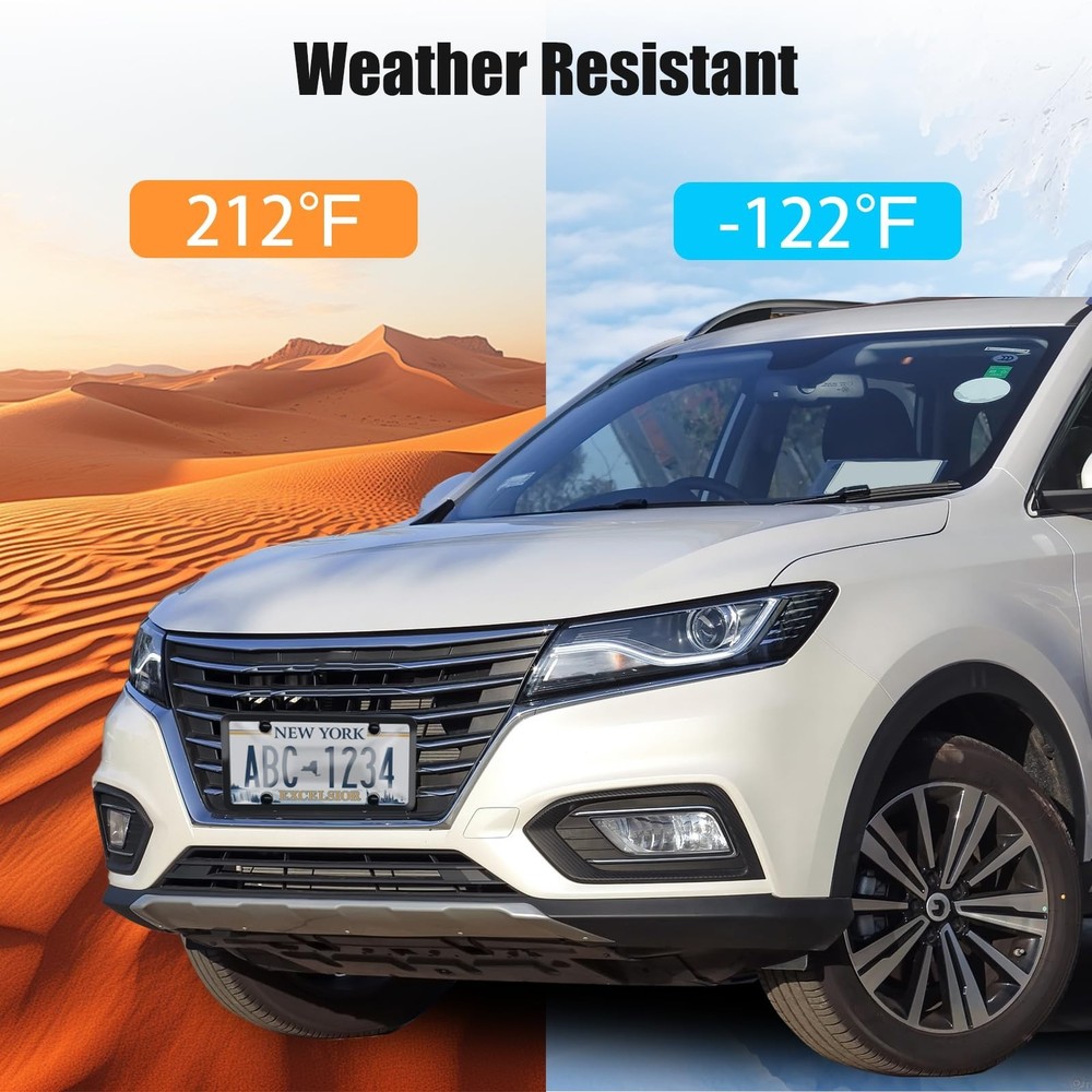 New 2X Unbreakable License Plate Covers+Frames Auto Tag Shield Protector Gray