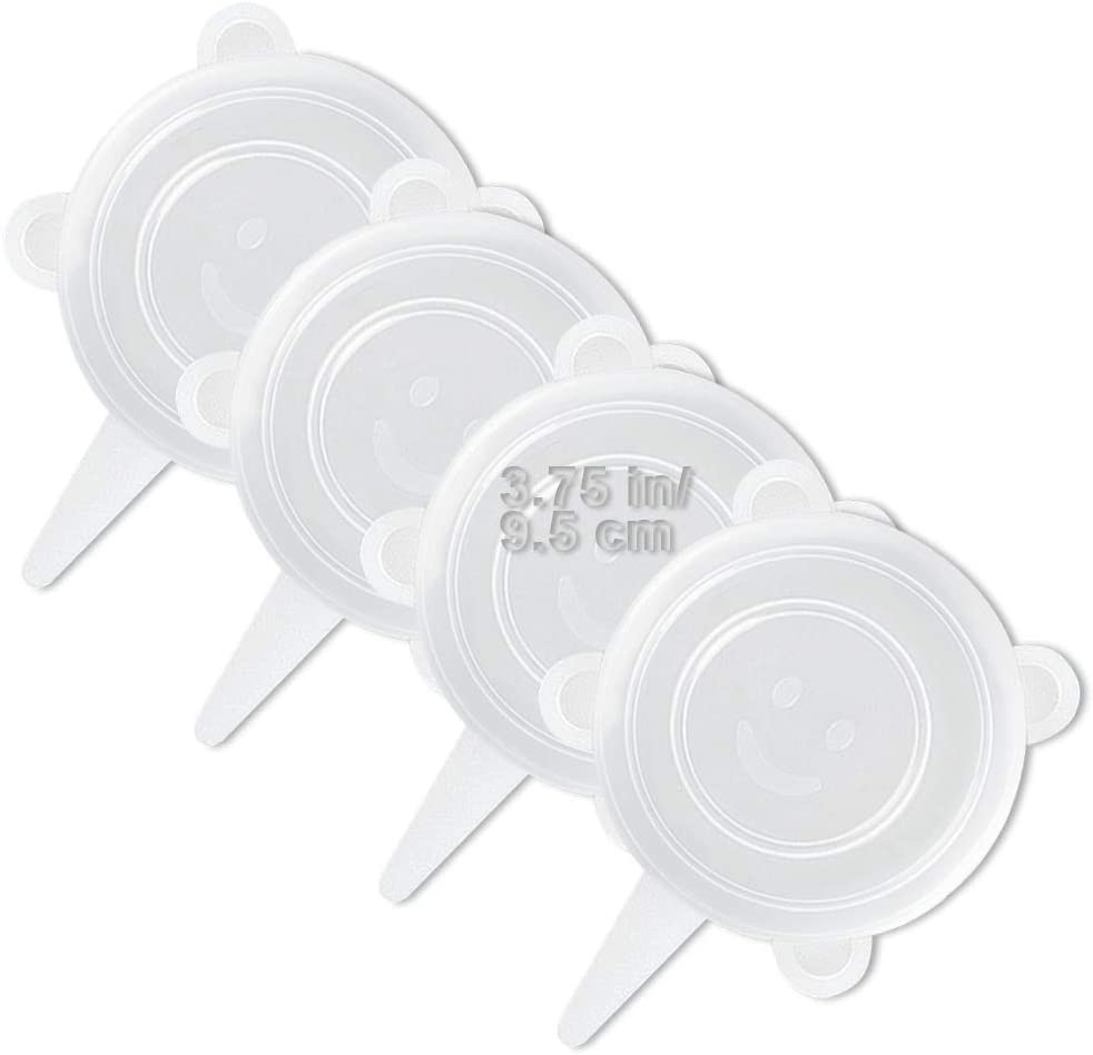 4 Pack Same Size Silicone Stretch Lids, Thicker Reusable Sturdy Silicone Contain