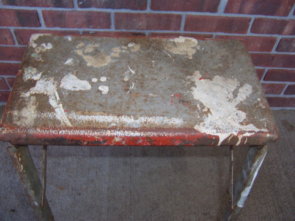 VINTAGE METAL 2 STEP FOLDING STEP STOOL LADDER ..