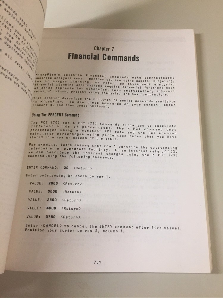 Vintage 1983 KAYPRO MICROPLAN Software Manual (NO DISK)