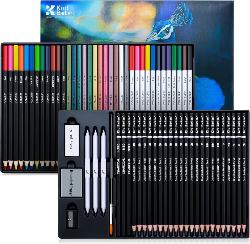 70 PCS Art Supply Drawing Set, Pro Art Supplies with Tutorial,Colored, Graphi...