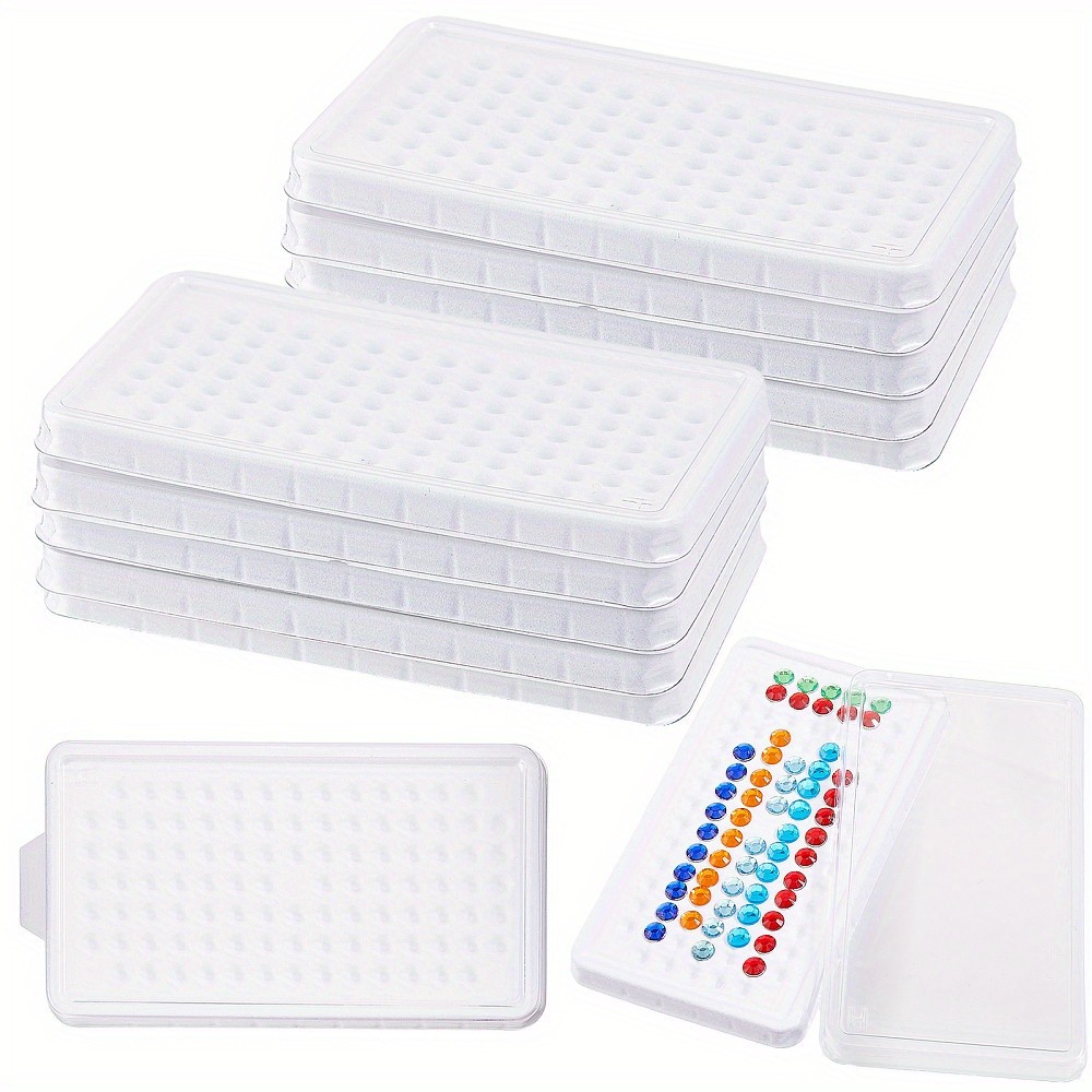 10sets 100-Hole Rectangle Plastic Loose Gems Storage boxes Loose