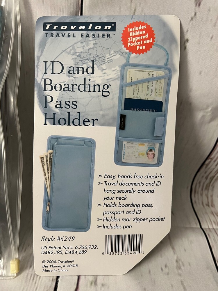 Travelon Undergarment Security ID Passport Travel Docs Neck Strap Case Blue NEW!
