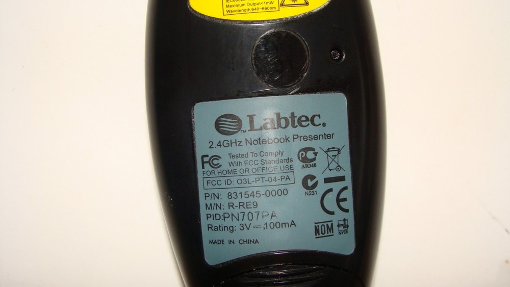 Labtec PANASONIC R-RE9 831545 2,4GHz Notebook Presenter Pointer USB Receiver