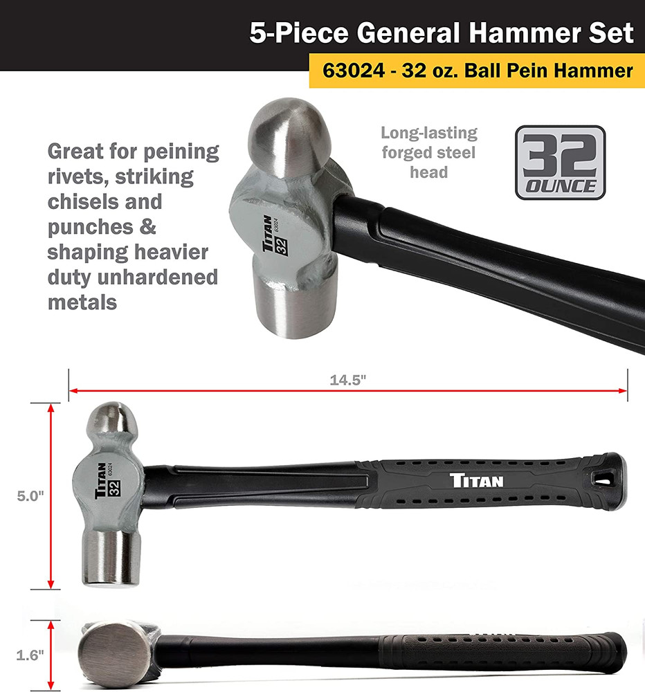 Hammer Set 5 Piece SilverAnd Black NEW