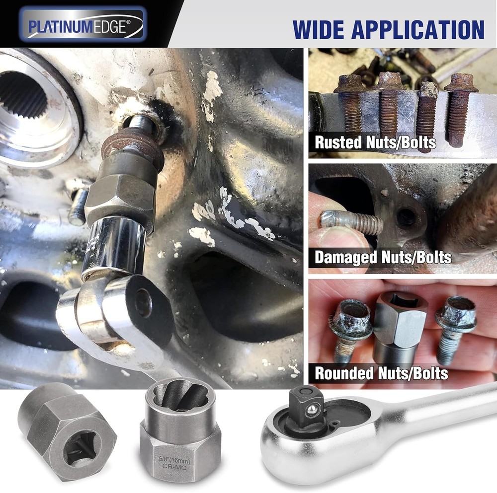 Versatile 13-Piece Bolt & Nut Remover Set - Perfect for Stripped Fasteners