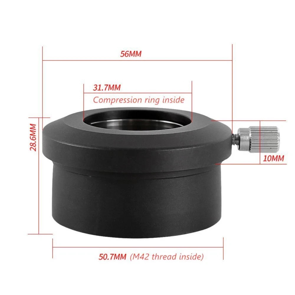 2'' to 1.25'' Adapter Sleeve with Compression Ring for Telescope M42/M48 Thread