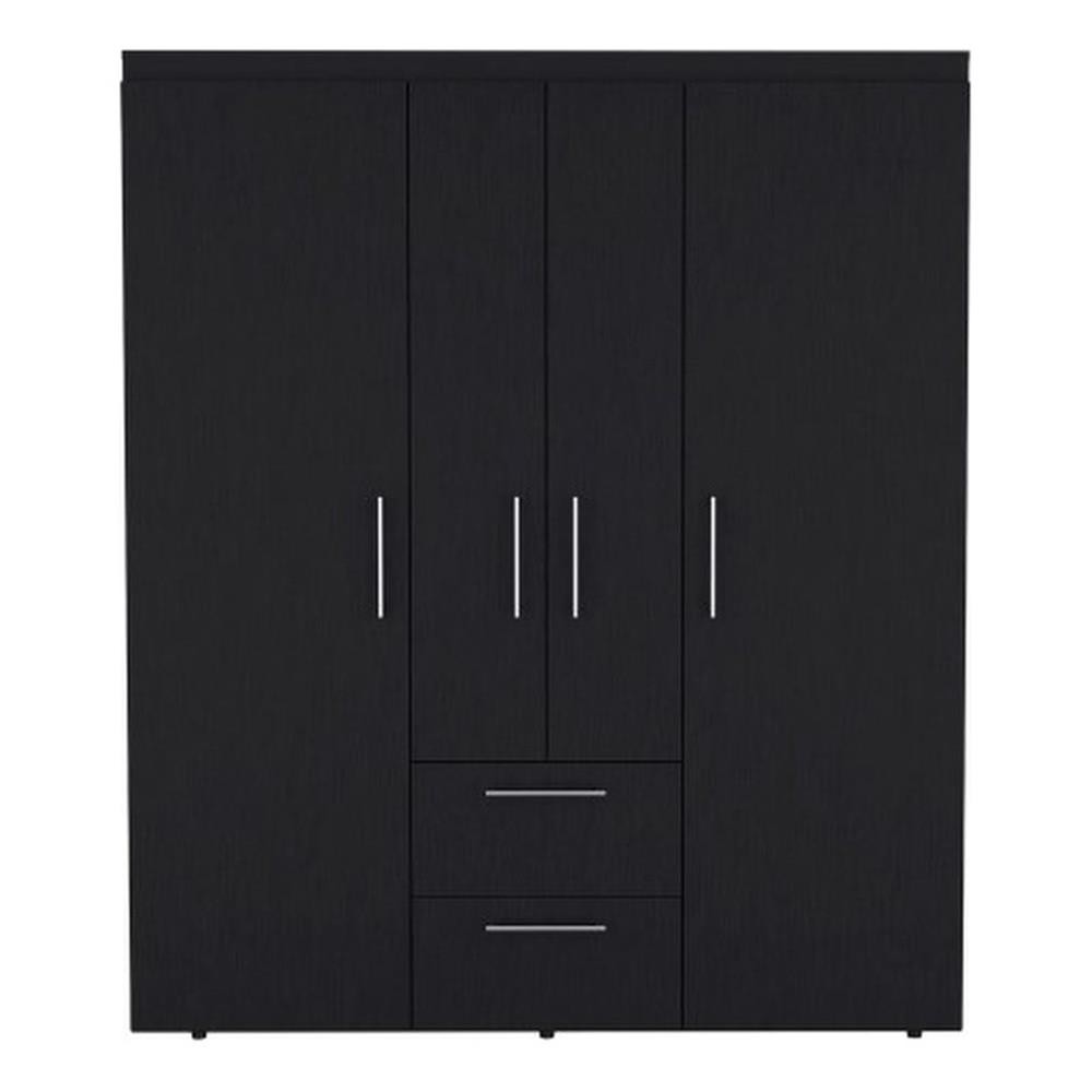 Pemberly Row Modern / Contemporary Armoire Engineered Wood Black