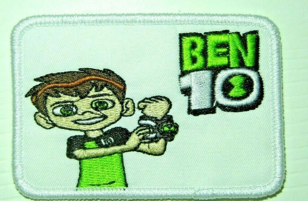 Ben 10 Themed Rectangular Iron On Embroidered 3.25" X 2.25" Patch