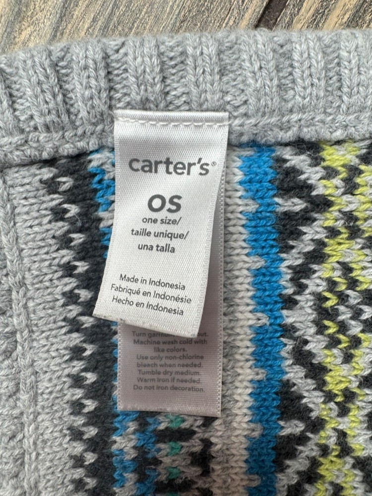 Carters Gray Fair Isle Blanket Sweater
