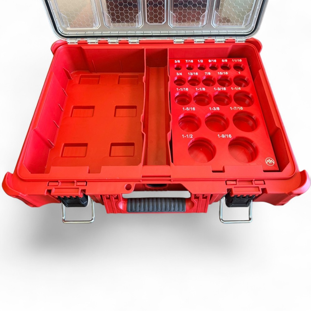 Milwaukee Packout 1/2" SAE Deep Impact Socket Tray 3D Printed 49-66-7012