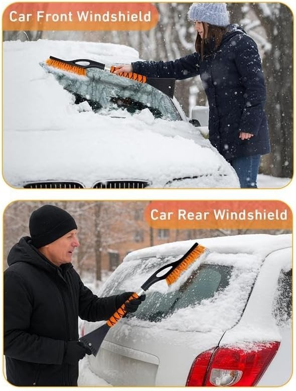 Lightweight 27" Ice Scraper & Snow Brush with Comfortable Grip - Winter Ready