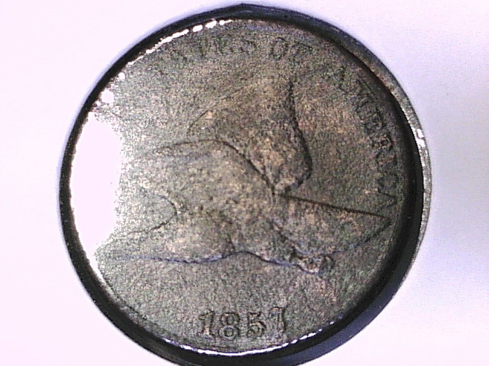 1857 Flying Eagle Cent Genuine Raw Ungraded 01302