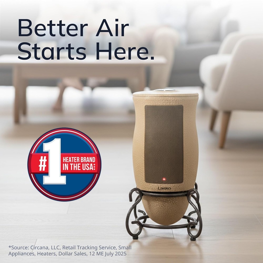 Lasko 6435 Ceramic Tower Space Heater 1500W Oscillating Remote Timer 16"
