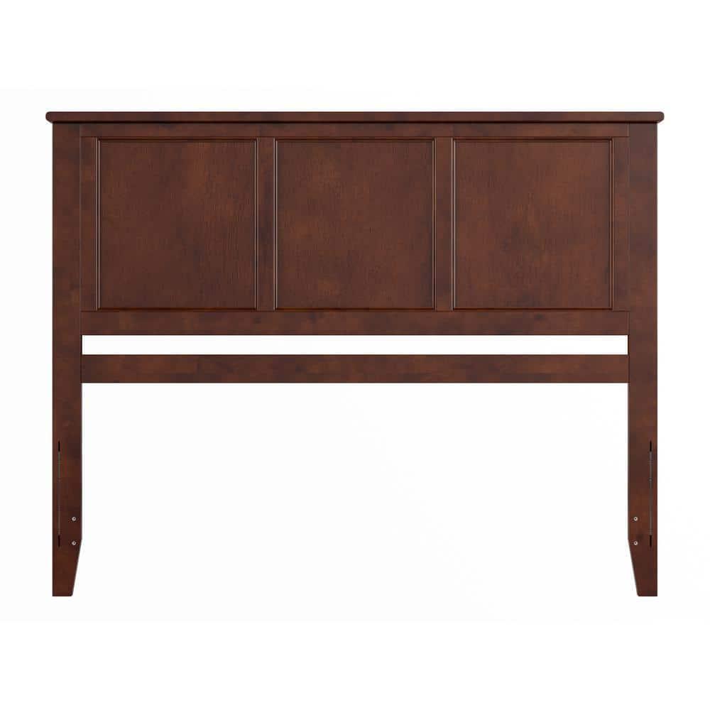 AFI Queen Panel Headboard Solid Wood Walnut Finish with Attachable USB Charger