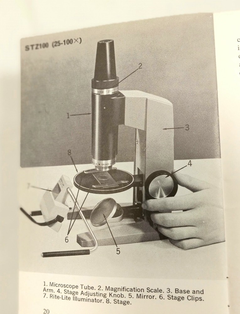 Bausch & Lomb Scholastic Microscopes Reference Manual ESM SSM STZ RITE-LITE ILLU