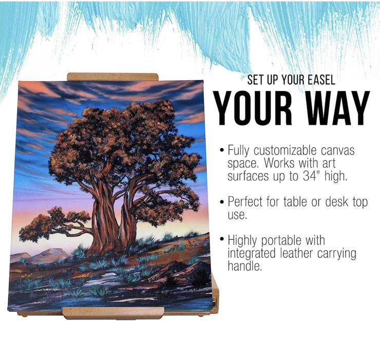 Masters Touch Art Easel Beechwood Standing Vertical Horizontal Storage Draw