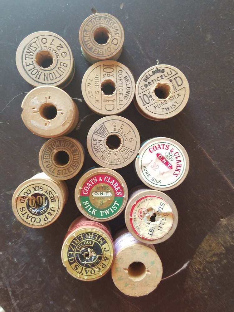 Antique Wooden Thread Spools 79 spools