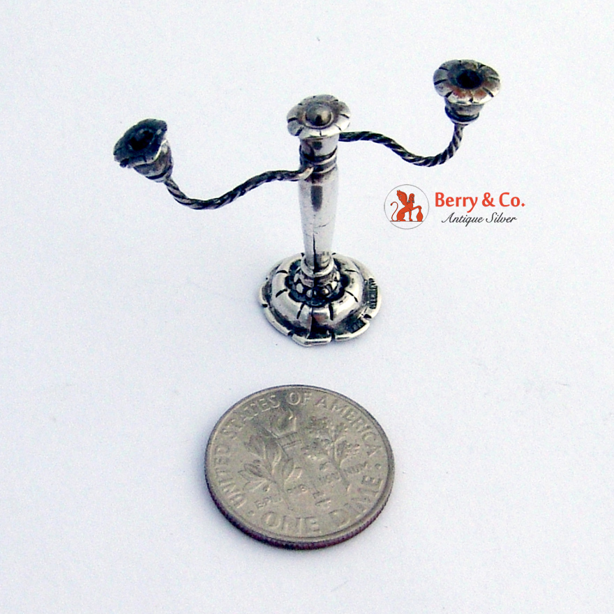 Miniature Candelabra Sterling Silver 1900