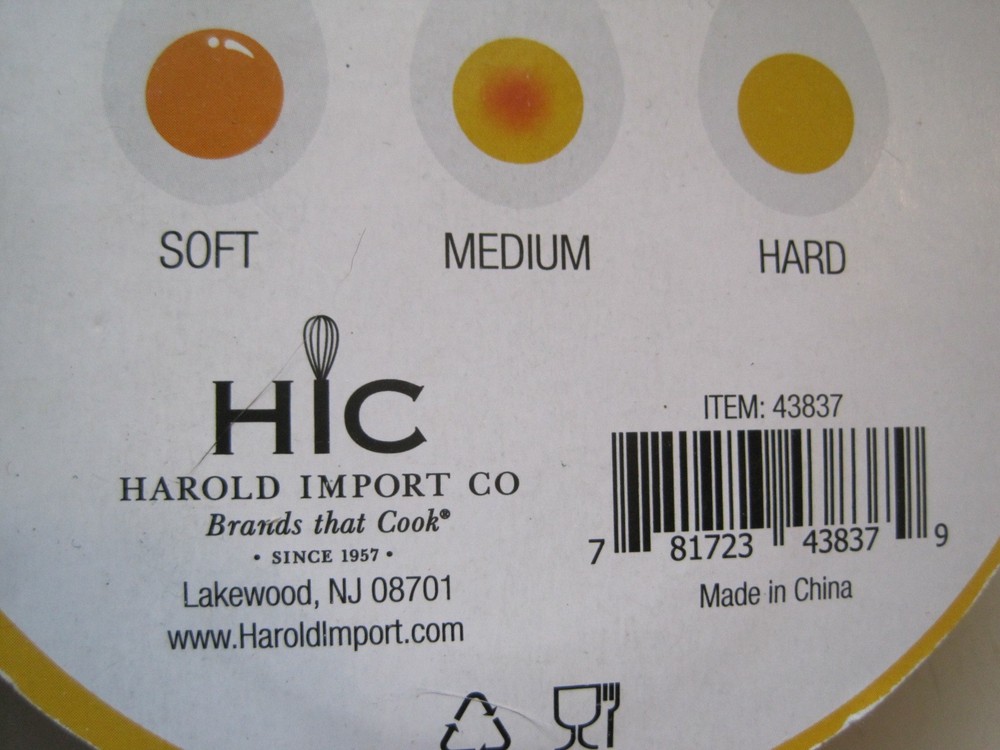 NEW Perfect Egg Egg Timer Soft Medium Hard Add to Water with Eggs