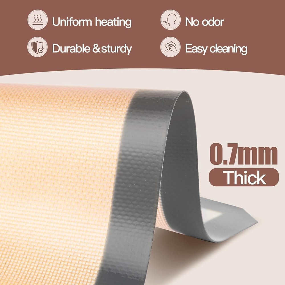 0.7mm Thick Silicone Baking Mats - Non-Slip & Multi-Purpose (2 Pack)