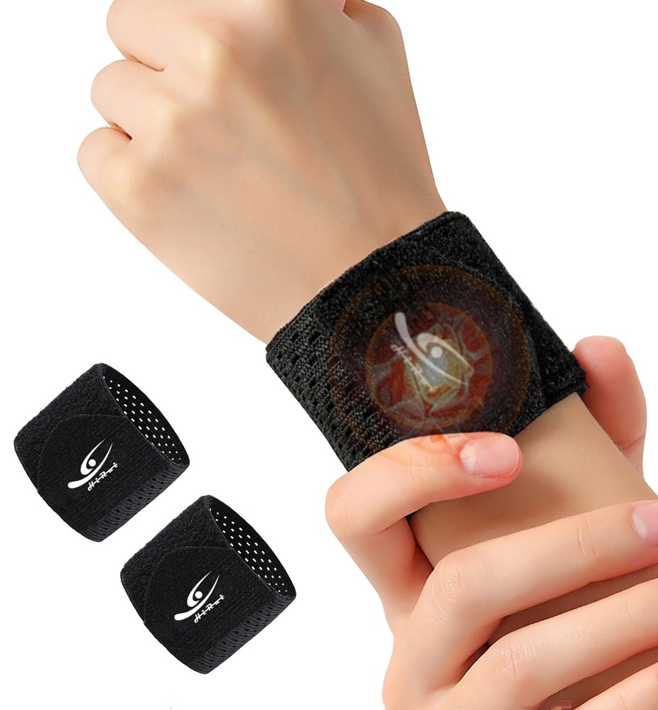HiRui Wrist Compression Wraps, Brace Support for Small, Black