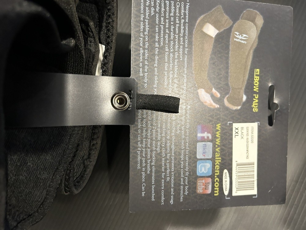 NEW!! Valken Protective Elbow Pads - Black - XXL