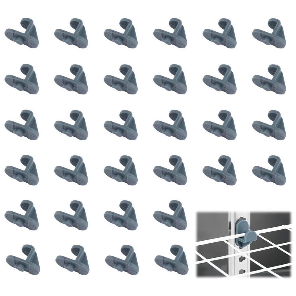 Grey Plastic Freezer Hook Refrigerator Shelf Clips Clamp Support Peg 32 PCS