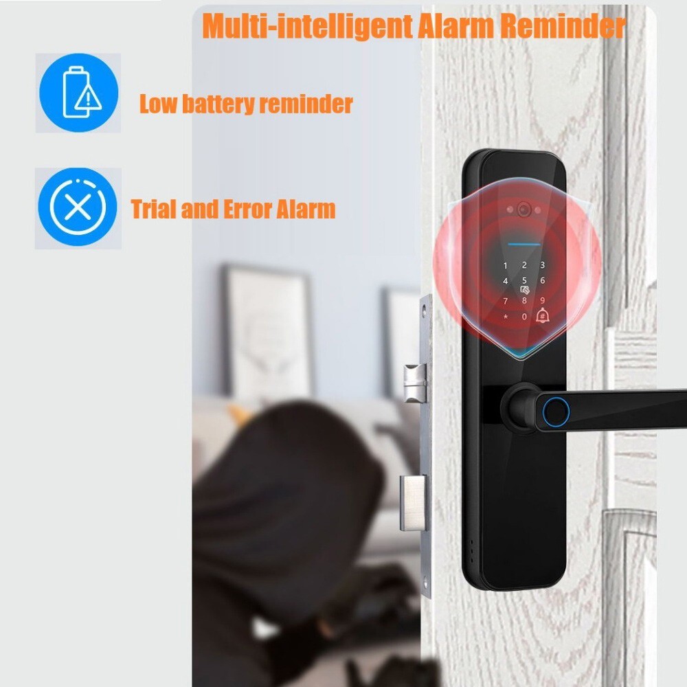 1PCS Face Recognition Tuya Wifi Smart Door Lock Visual Intercom Fingerprint