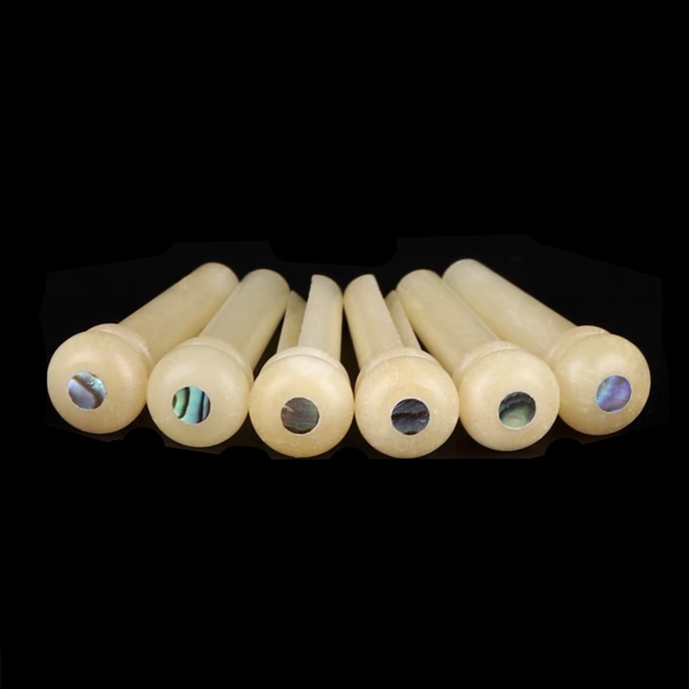60x Guitar Pin String Peg Unbleached Bone Bridge Abalone shell Luthier H01