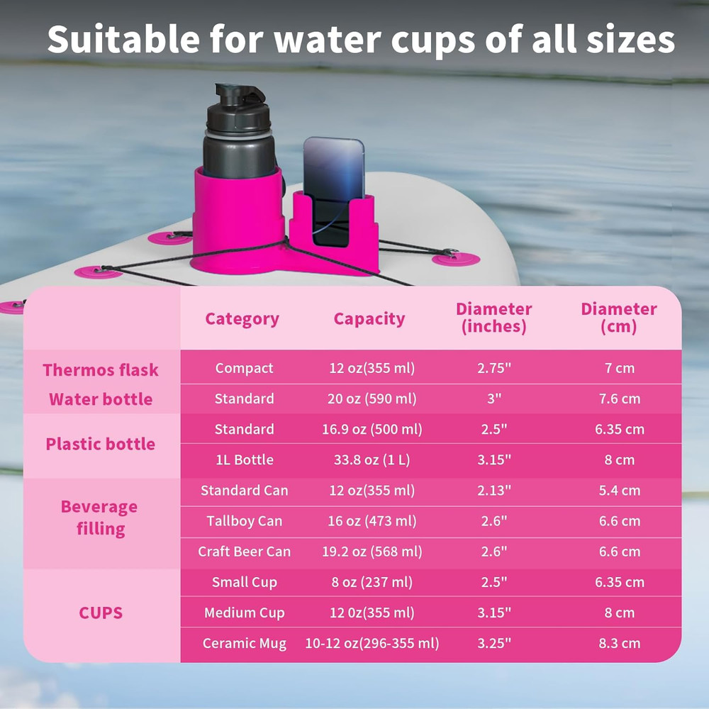 Paddle Board Drink Holder, SUP Cup Holder Accessory for Kayaking