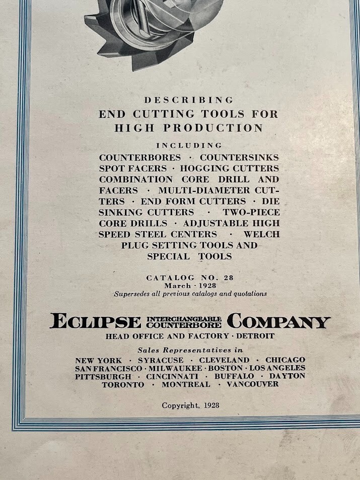 Eclipse Interchangeable High Production Tools Catalog 1928