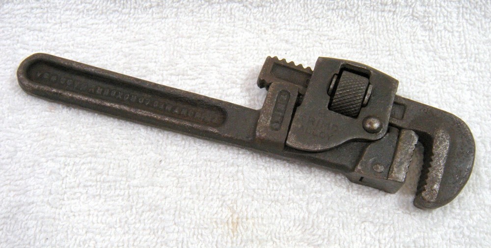 Vintage Trimo Adjustable Pipe Wrench Monkey 8" Pat.d USA