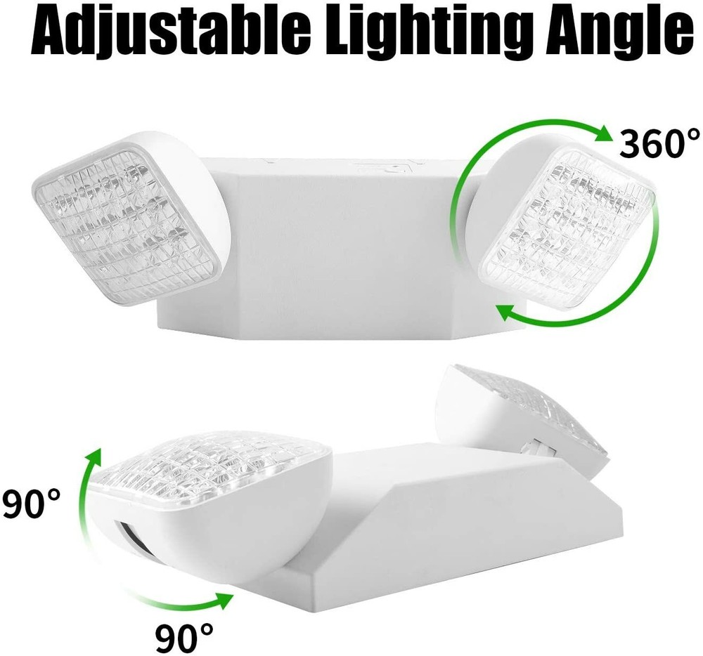 6 Pack LED Emergency Exit Light Adjustable 2 Head With Battery Back-up UL 924
