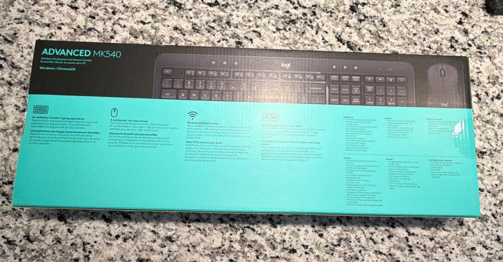 Logitech MK540 Combo Advanced Wireless Keyboard & Mouse Combo USB Receiver Black