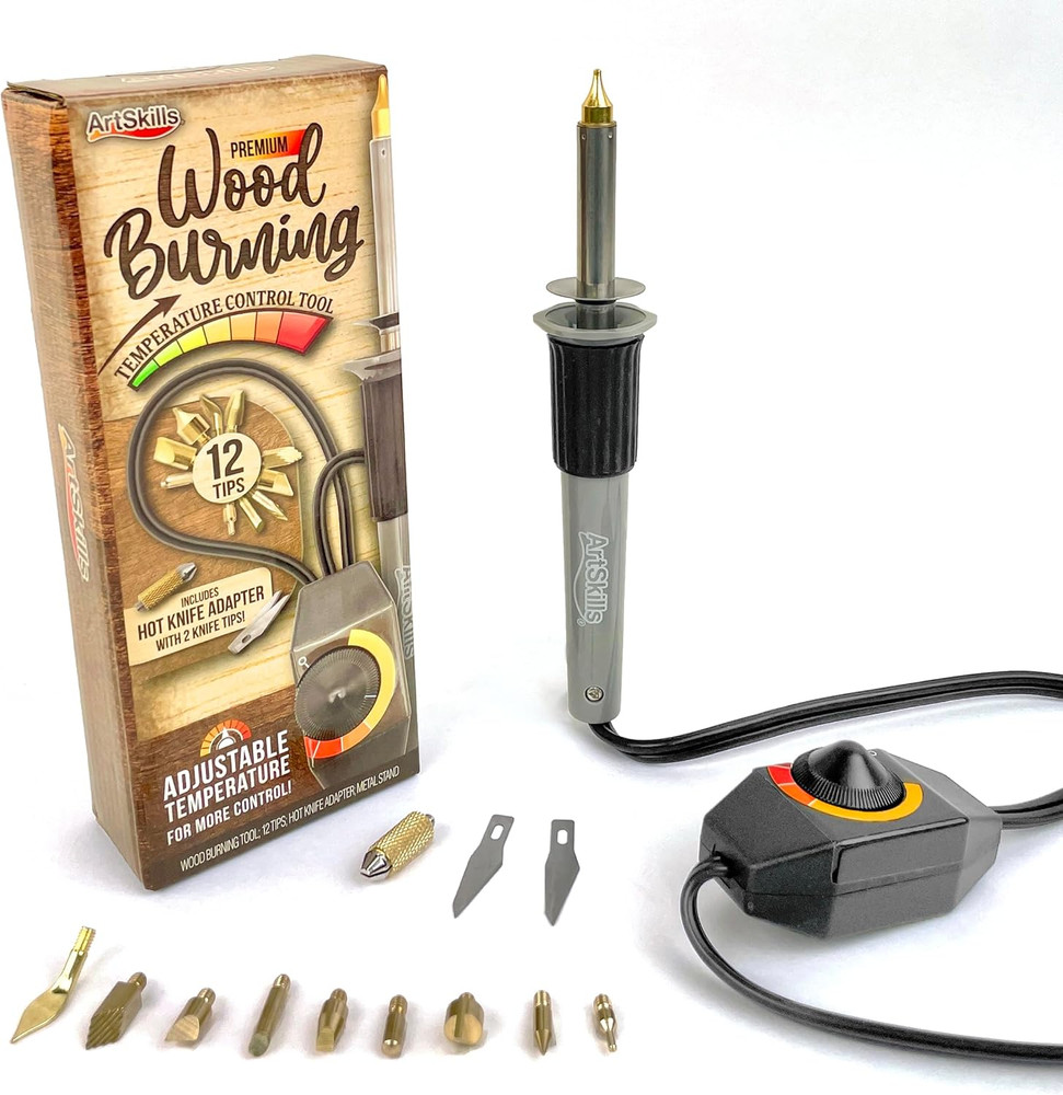Professional Wood Burning Tool Kit - 16 Piece Set with Adjustable Pen & Tips