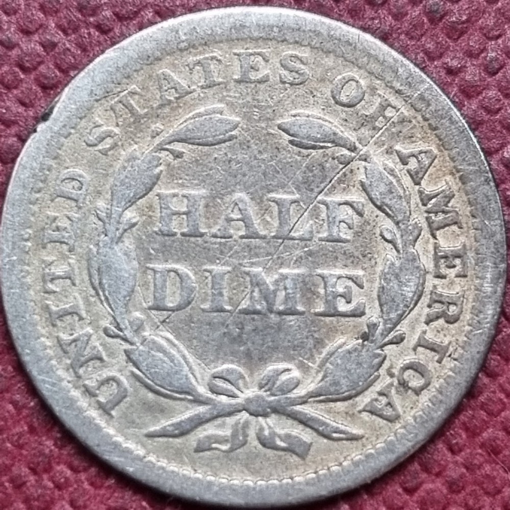 1857 Seated Liberty Half Dime 5c Better Grade #69334