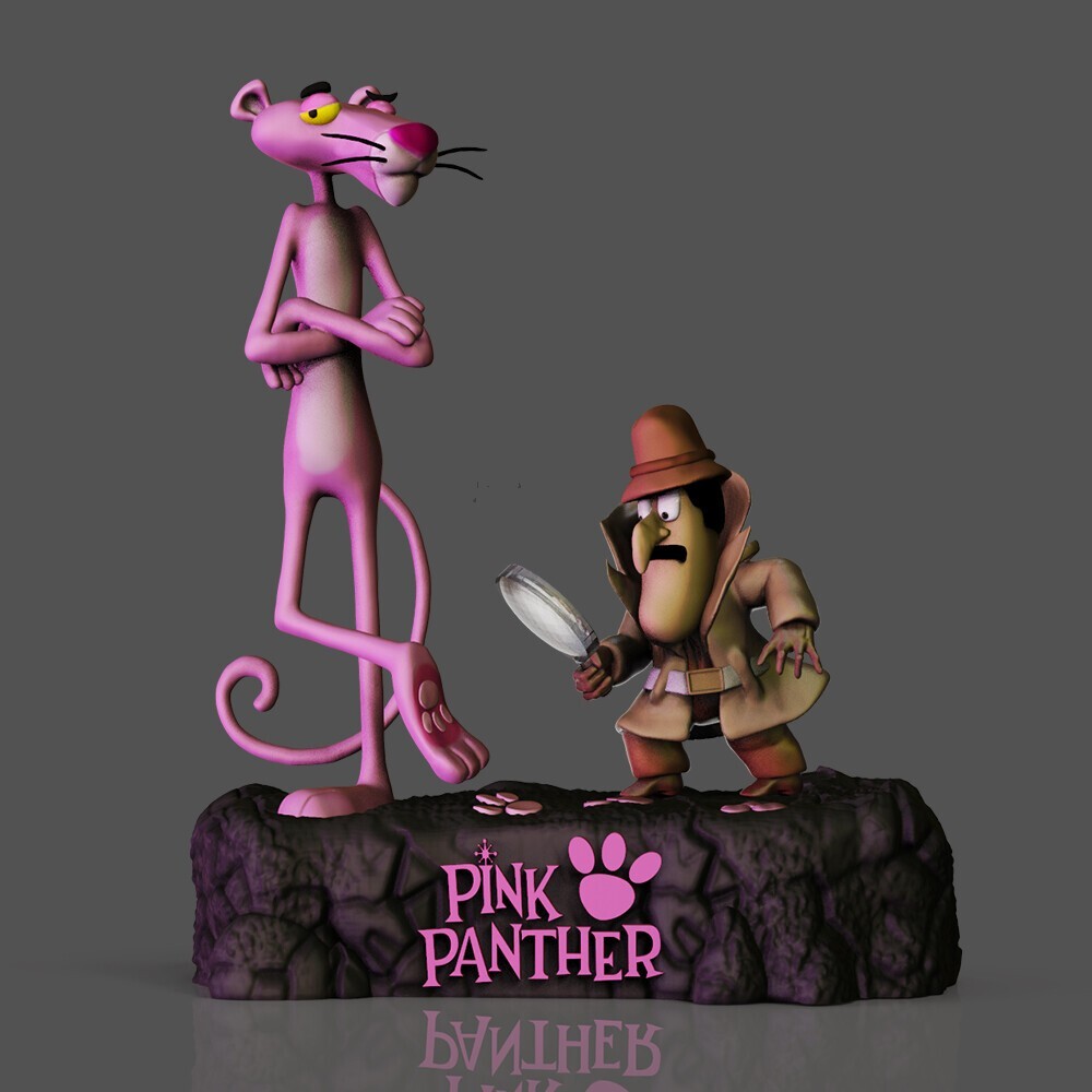 UNPAINTED Pink Panther 3d Printed Model Kit 6" Tall
